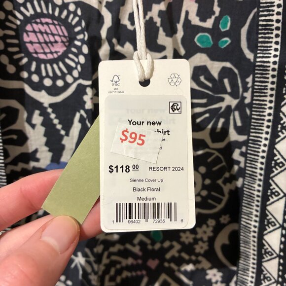 NWT Marine Layer‎ Black Floral Coverup - Women's M - Picture 12 of 12